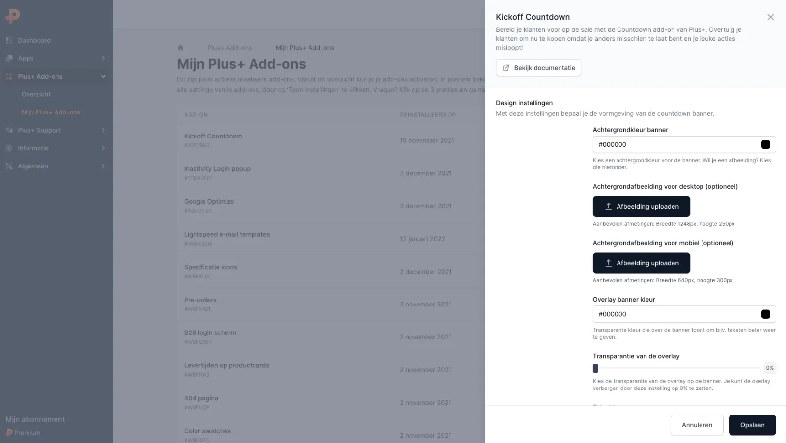 Een add-on actief zetten of pauzeren